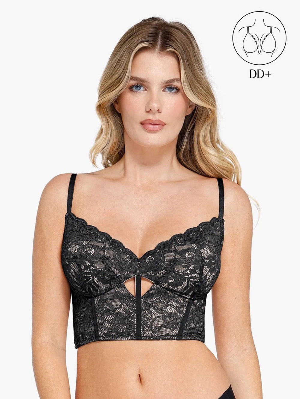 Popilush Full Coverage Longline Underwire Lace Bralette